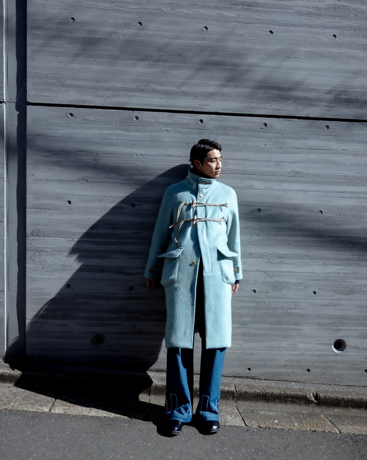 EMBROIDERY DENIM WIDE PANTS (LAKE BLUE)
