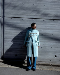 EMBROIDERY DENIM WIDE PANTS (LAKE BLUE)