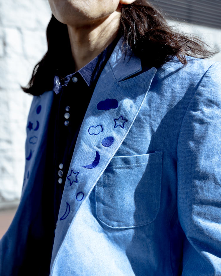 CORDUROY CUTTING WESTERN SHIRT (NAVY)