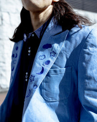 CORDUROY CUTTING WESTERN SHIRT (NAVY)