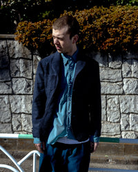 CORDUROY CUTTING WESTERN SHIRT (TURQUOISE BLUE)