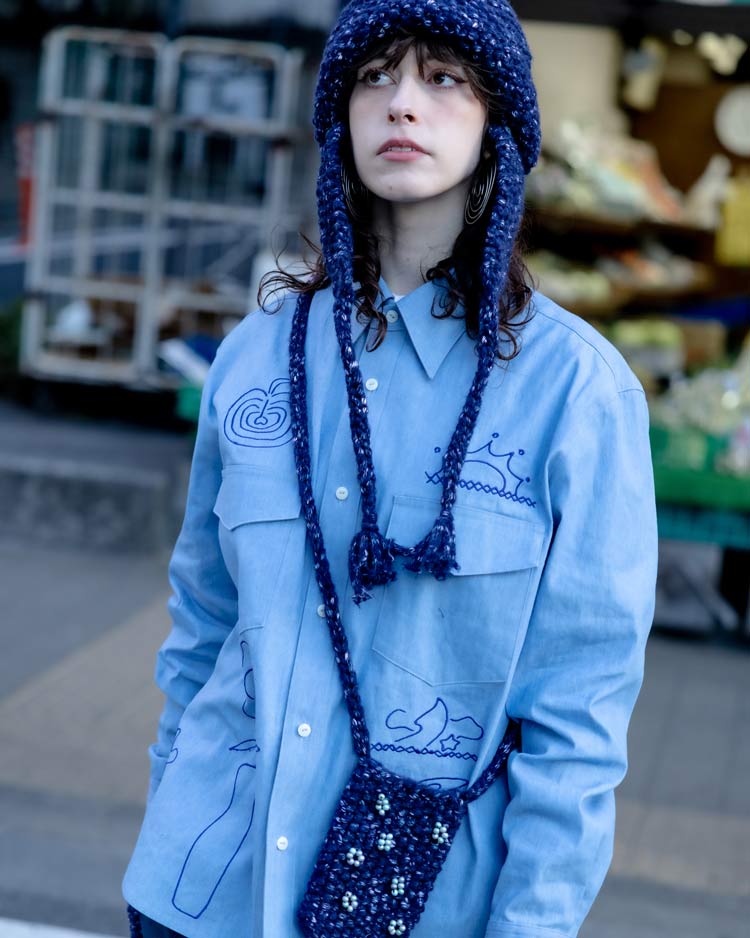 WOOL MIX HAND KNIT POUCH