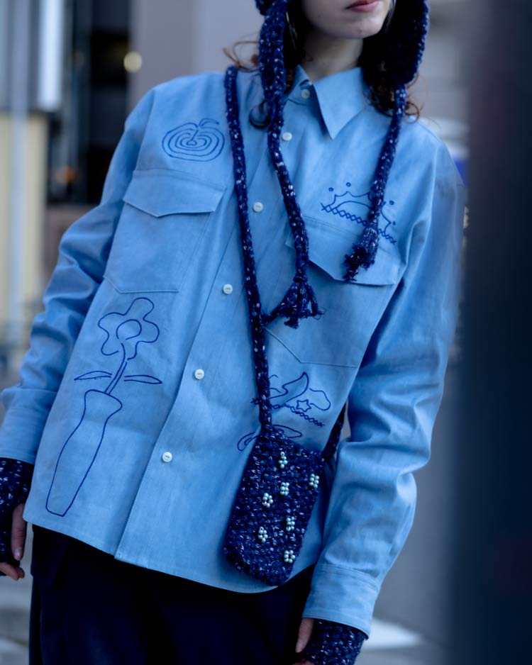 WOOL MIX HAND KNIT POUCH