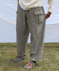 CHECK BALLOON CARGO PANTS (GREEN)