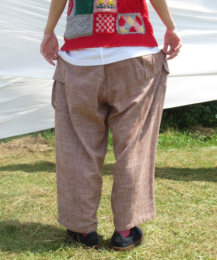 CHECK BALLOON CARGO PANTS (RED)