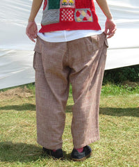 CHECK BALLOON CARGO PANTS (RED)