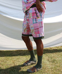 CHECK PATCHWORK SHORTS