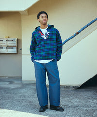 COTTON CHECK HOODIE