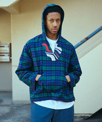 COTTON CHECK HOODIE