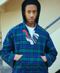 COTTON CHECK HOODIE