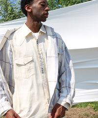 COTTON LINEN CUTTING WESTERN SHIRT (KINARI)