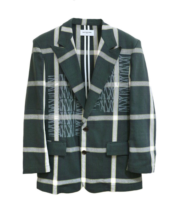 CHECK TAILORED JACKET (GREEN)