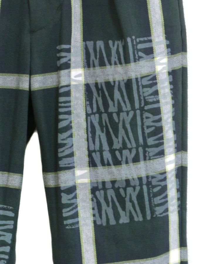 CHECK ONE TUCK SLACKS (GREEN)