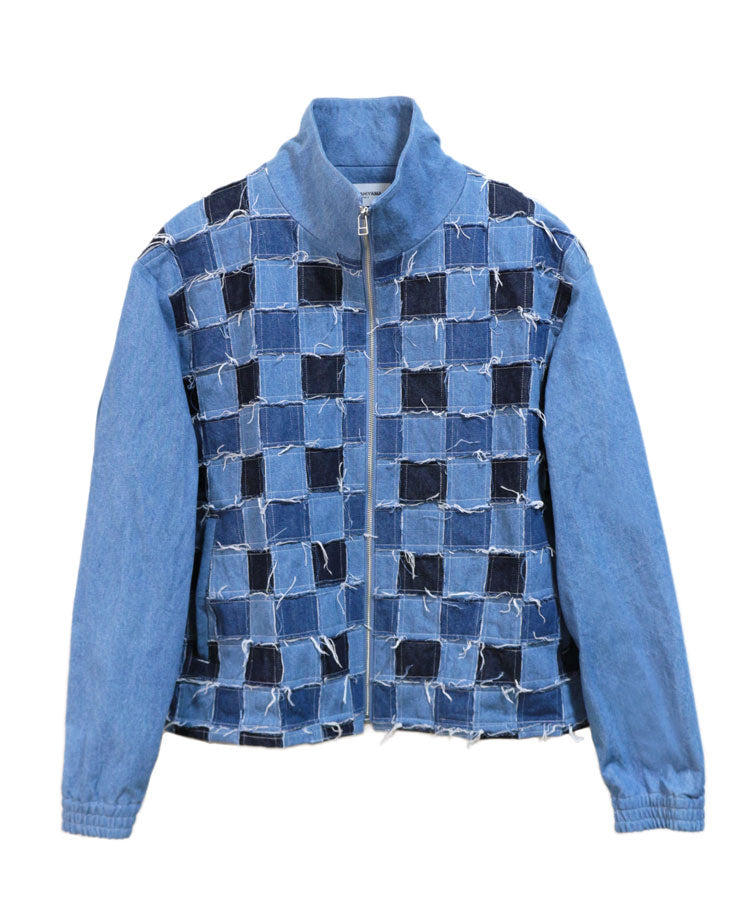 OVERLAP DENIM ZIP UP BLOUSON