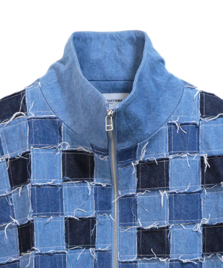 OVERLAP DENIM ZIP UP BLOUSON