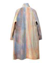 STAND COLLAR LOOSE WOOL COAT (RAINBOW)