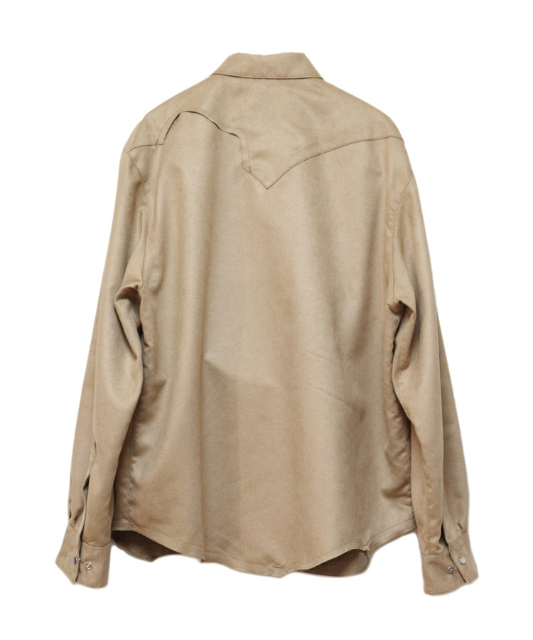 FAKE SUEDE CUTTING WESTERN SHIRT (BEIGE)