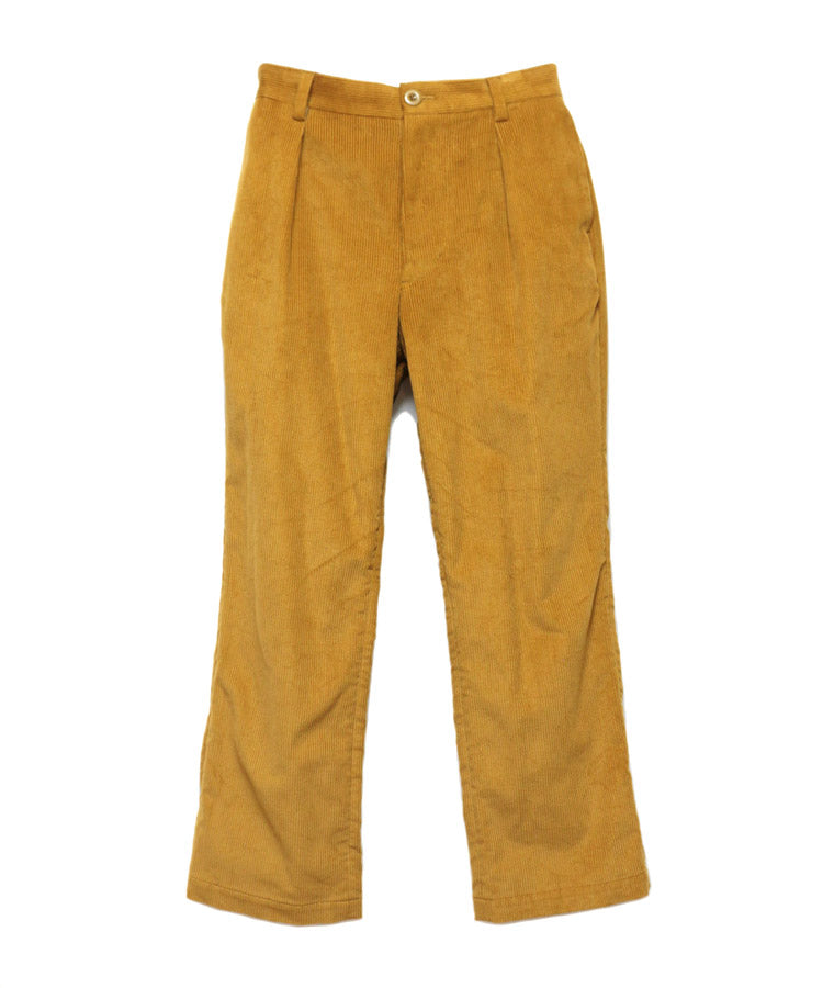 CORDUROY ONE TUCK SLACKS(MUSTARD)