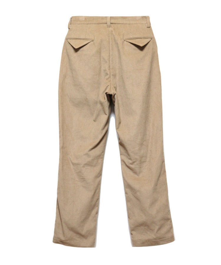 CORDUROY ONE TUCK SLACKS(BEIGE)