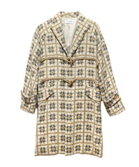 TRIBAL PATTERN JACQUARD COTTON COAT (BEIGE)