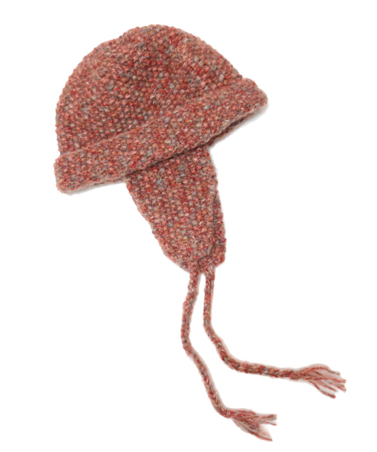 KASURI DYE MOHAIR HAND KNIT 2WAY HAT