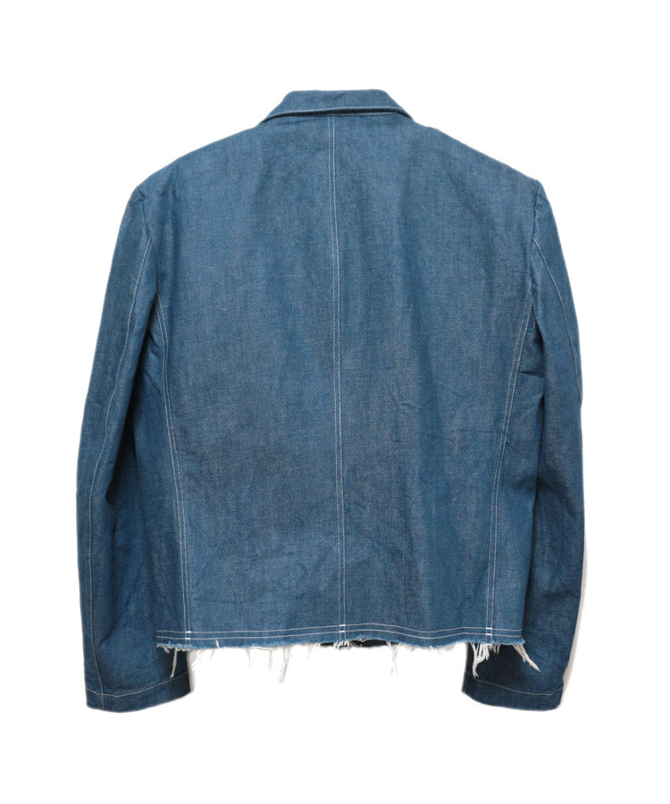 EMBROIDERY DENIM TAILORED JACKET (LAKE BLUE)