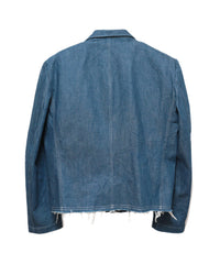 EMBROIDERY DENIM TAILORED JACKET (LAKE BLUE)