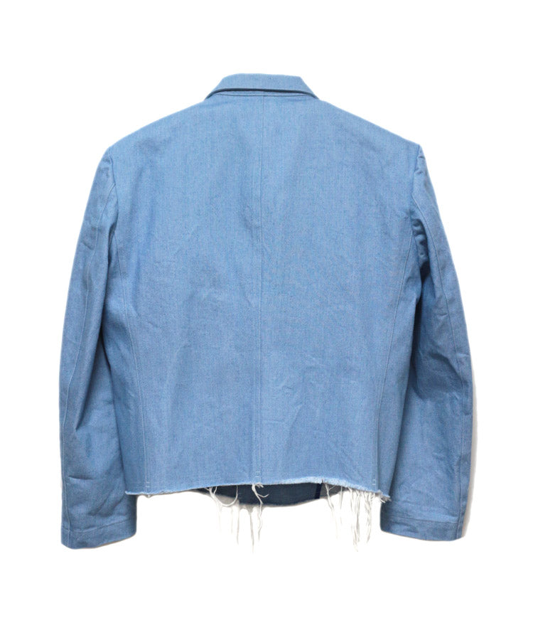 EMBROIDERY DENIM TAILORED JACKET (LIGHT BLUE)