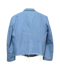 EMBROIDERY DENIM TAILORED JACKET (LIGHT BLUE)