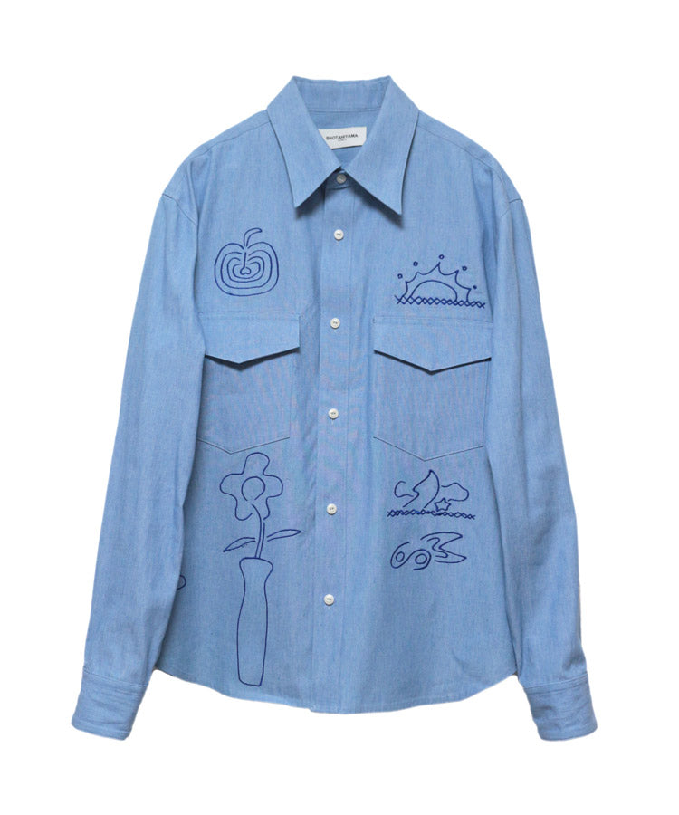 EMBROIDERY CHAMBRAY SHIRT