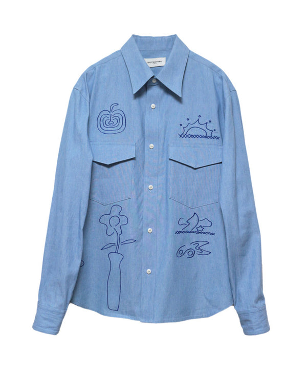 EMBROIDERY CHAMBRAY SHIRT