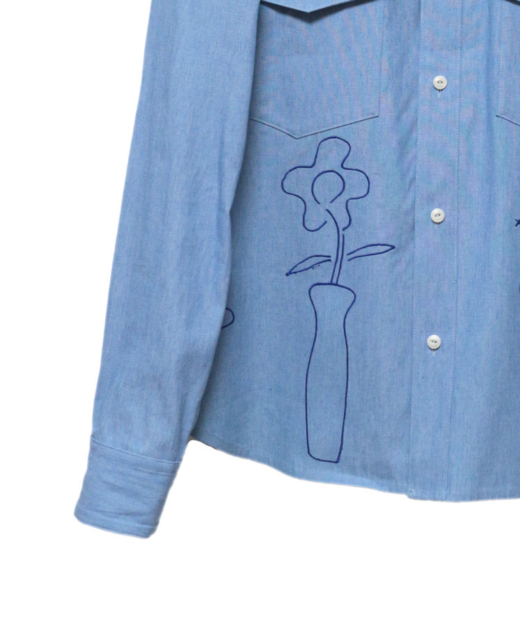 EMBROIDERY CHAMBRAY SHIRT