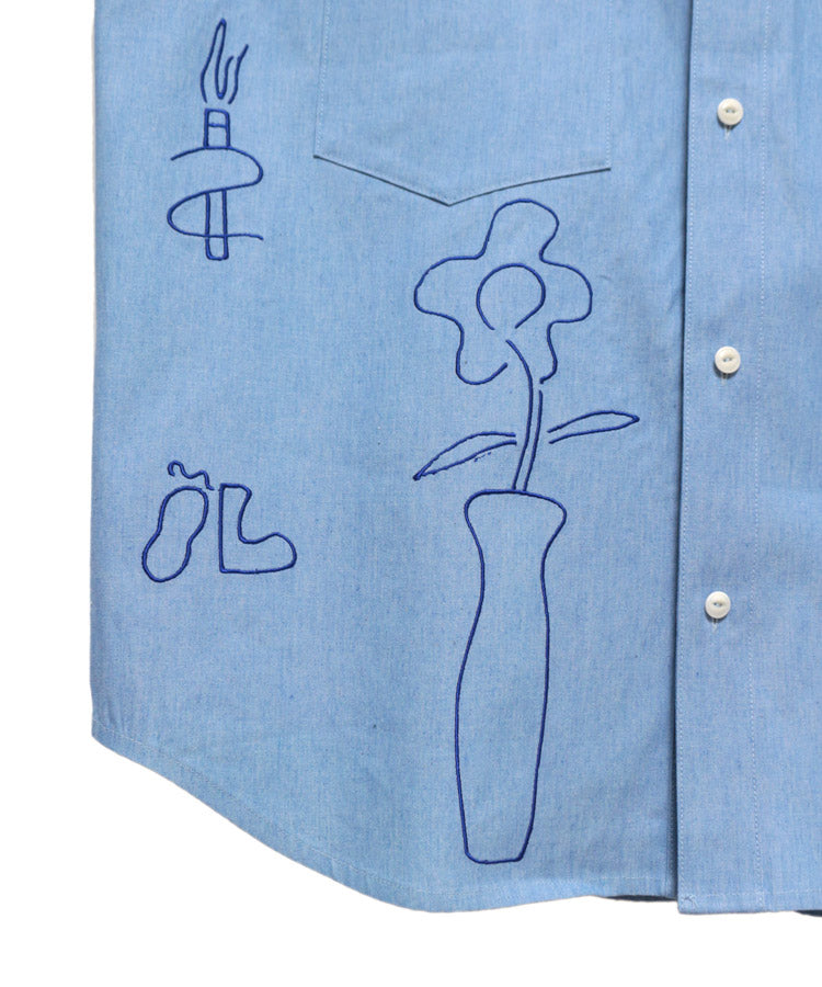 EMBROIDERY CHAMBRAY SHIRT
