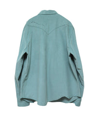CORDUROY CUTTING WESTERN SHIRT (TURQUOISE BLUE)