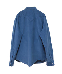 CORDUROY CUTTING WESTERN SHIRT (DEEP BLUE)