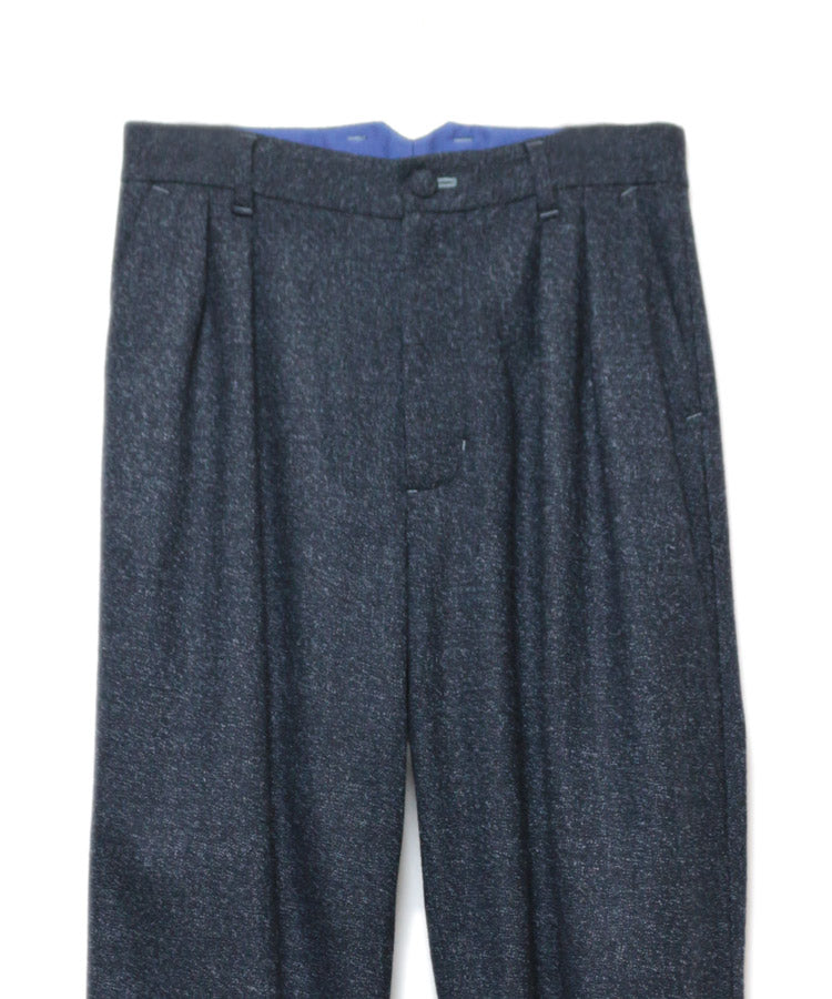 TWO TUCK WOOL TWEED SLACKS