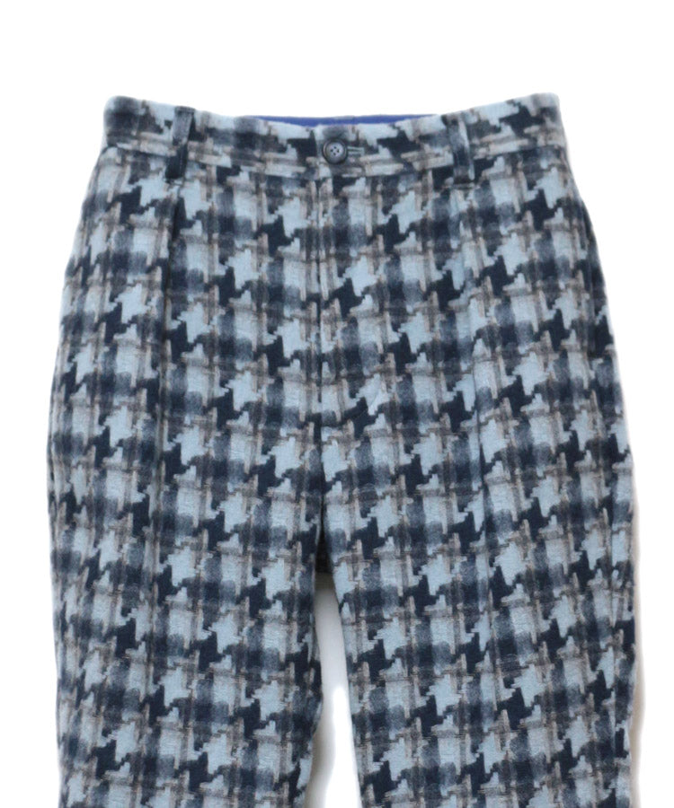 HOUNDSTOOTH PATTERN ONE TUCK SLACKS