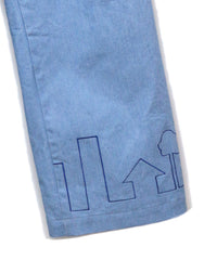 EMBROIDERY DENIM WIDE PANTS (LIGHT BLUE)