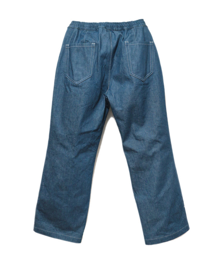 EMBROIDERY DENIM WIDE PANTS (LAKE BLUE)