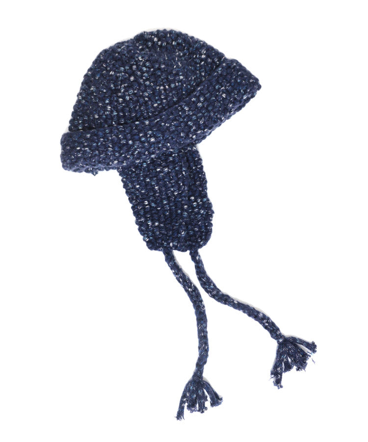 WOOL MIX HAND KNIT 2WAY HAT