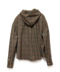 HOODED CHECK SHIRT (ORANGE)