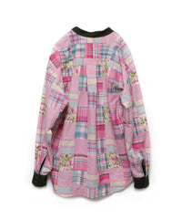 CHECK PATCHWORK PULLOVER SHIRT