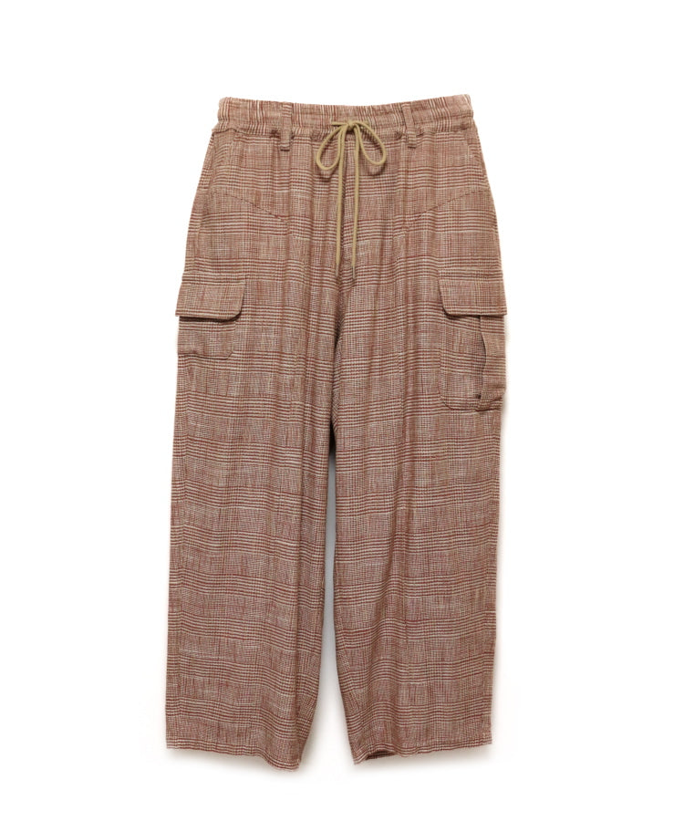 CHECK BALLOON CARGO PANTS (RED)