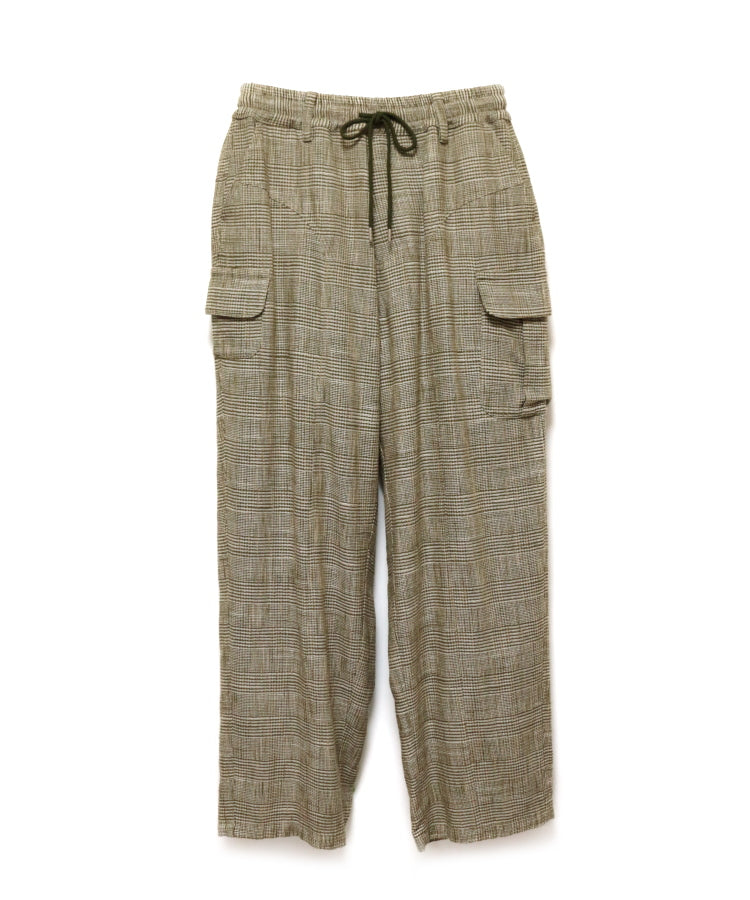CHECK BALLOON CARGO PANTS (GREEN)