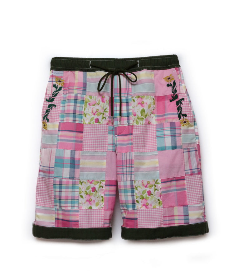 CHECK PATCHWORK SHORTS
