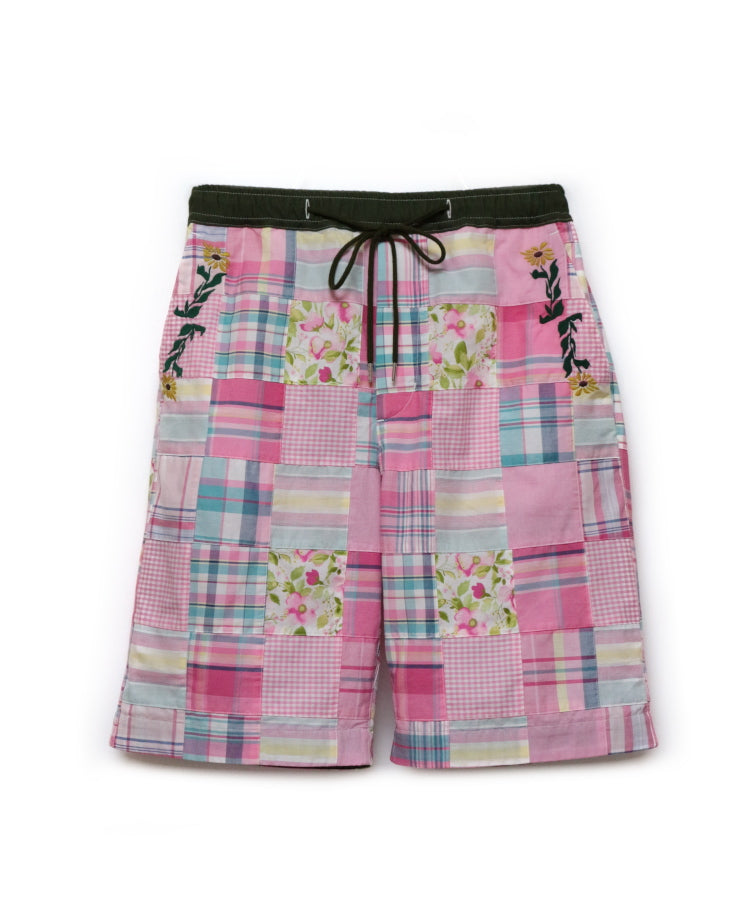 CHECK PATCHWORK SHORTS