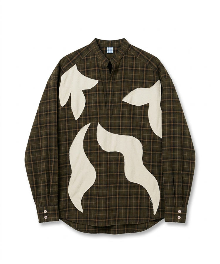 LEAF PATCHWORK PULLOVER SHIRT
