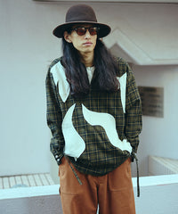 LEAF PATCHWORK PULLOVER SHIRT