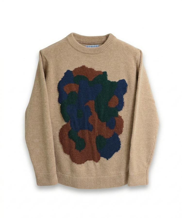 MIDNIGHT FOREST KNIT SWEATER (BEIGE)