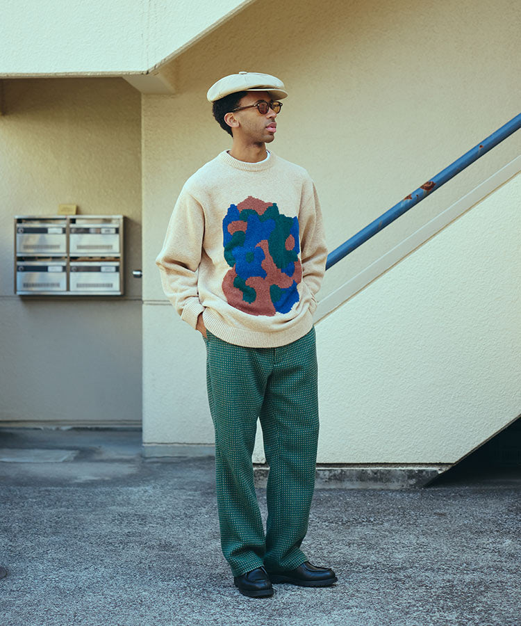 MIDNIGHT FOREST KNIT SWEATER (BEIGE)